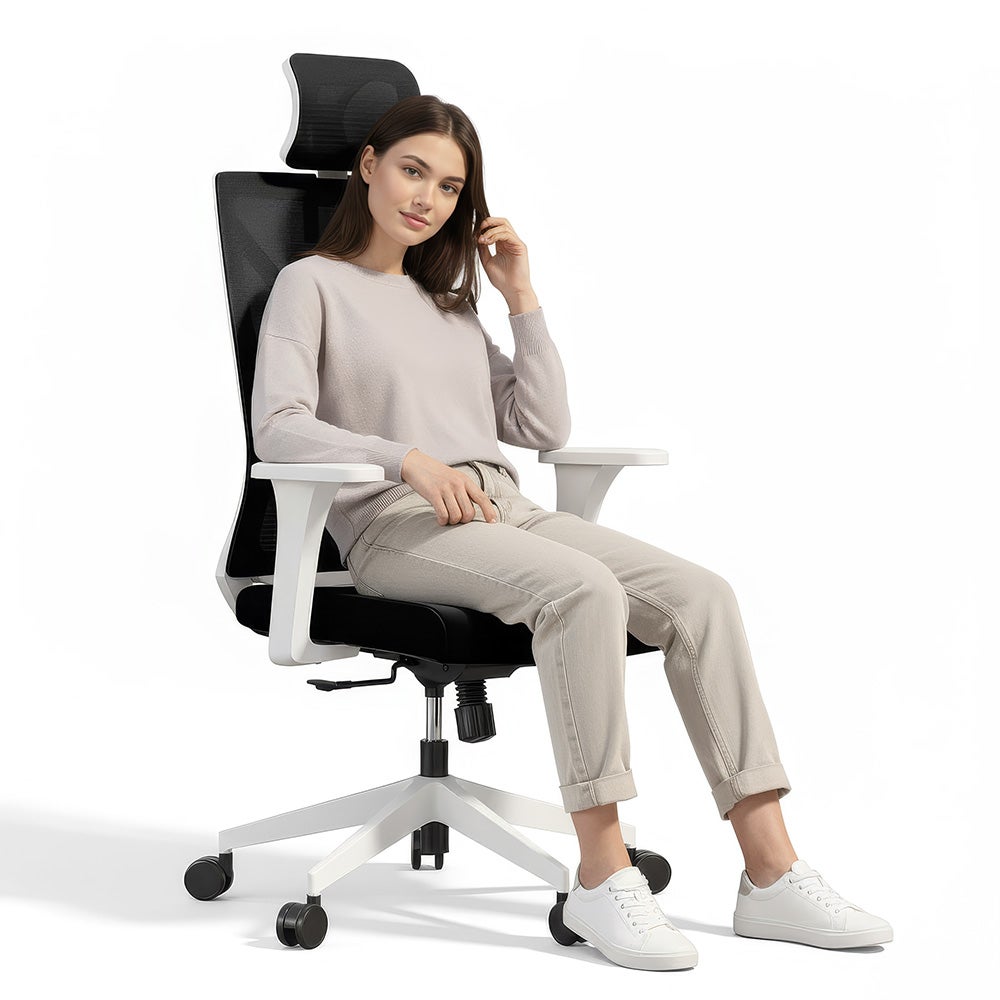 Silla de oficina ergonomica con ruedas y reposabrazos - Pevel | Leroy ...