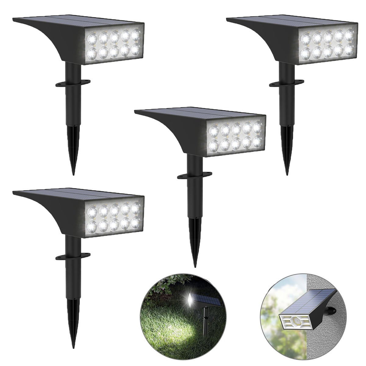 Luci da Passo Solari da Esterno Impermeabili LED - Luci per Scale e Grondaie Alimentate da Sole Luce Calda Bianca