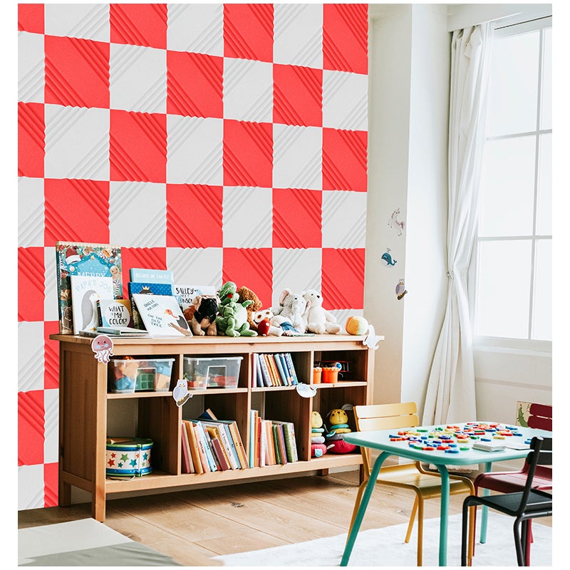 12-częściowy materiał z bawełny dźwiękochłonnej, izolacja akustyczna, Studio Acoustic, 30*30*5 cm, czerwony, trudnopalny (bez kleju)