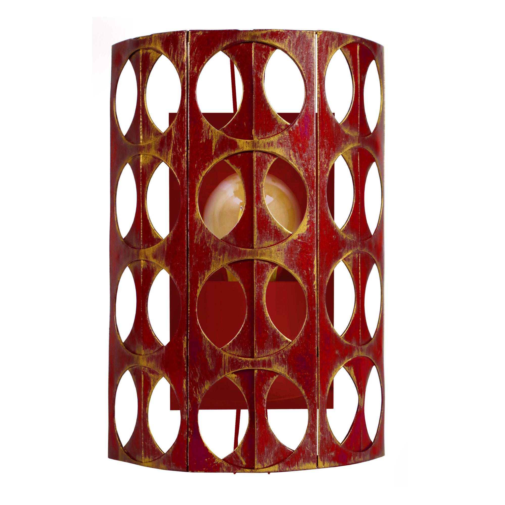 Aplique tosel ,metal,rojo,p 10xd25xd16cm