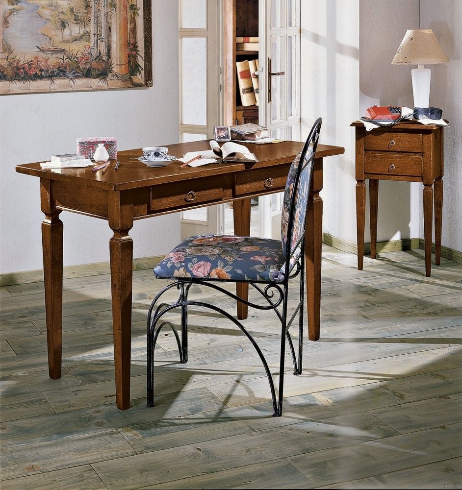 MOBILI 2G SCRIVANIA LEGNO MASSELLO ARTE POVERA TINTA NOCE