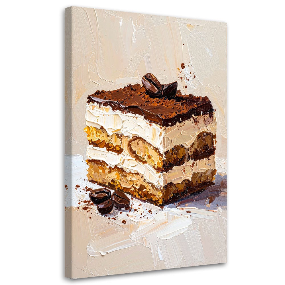 Obraz do kuchni baru jadalni, Ciastko Tiramisu 60x90