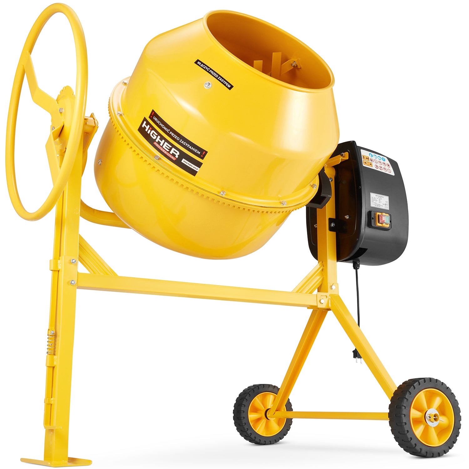 Betoniarka budowlana HIGHER mieszarka 200L 1500W 230V żeliwny wieniec