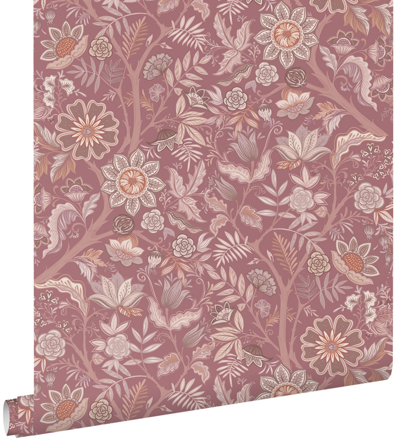 Tapeta zabytkowe kwiaty fioletowego mauve - 50 x 900 cm - ESTAHOME