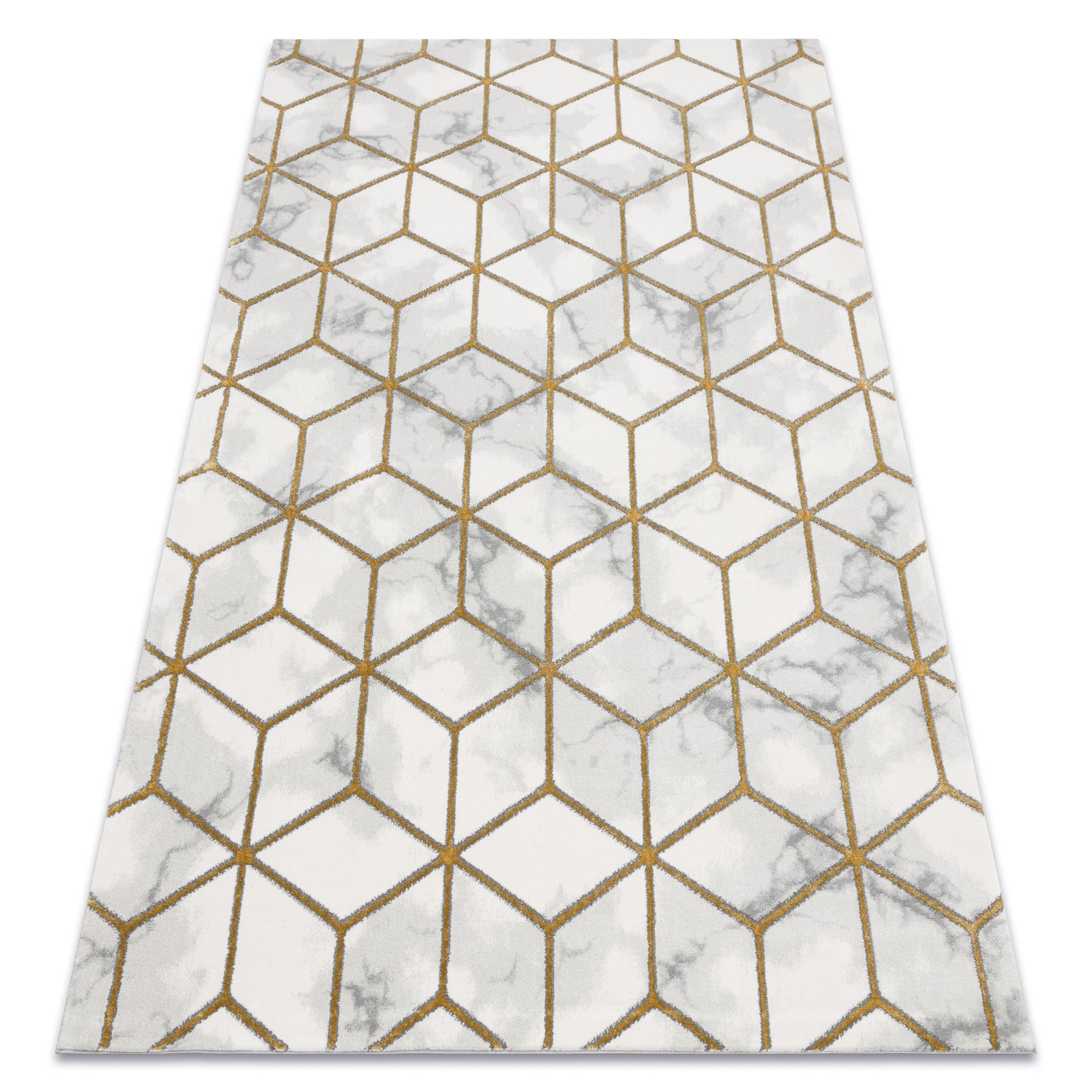 Dywan EMERALD ekskluzywny 1014 glamour, stylowy kostka krem / złoty 200x290 cm