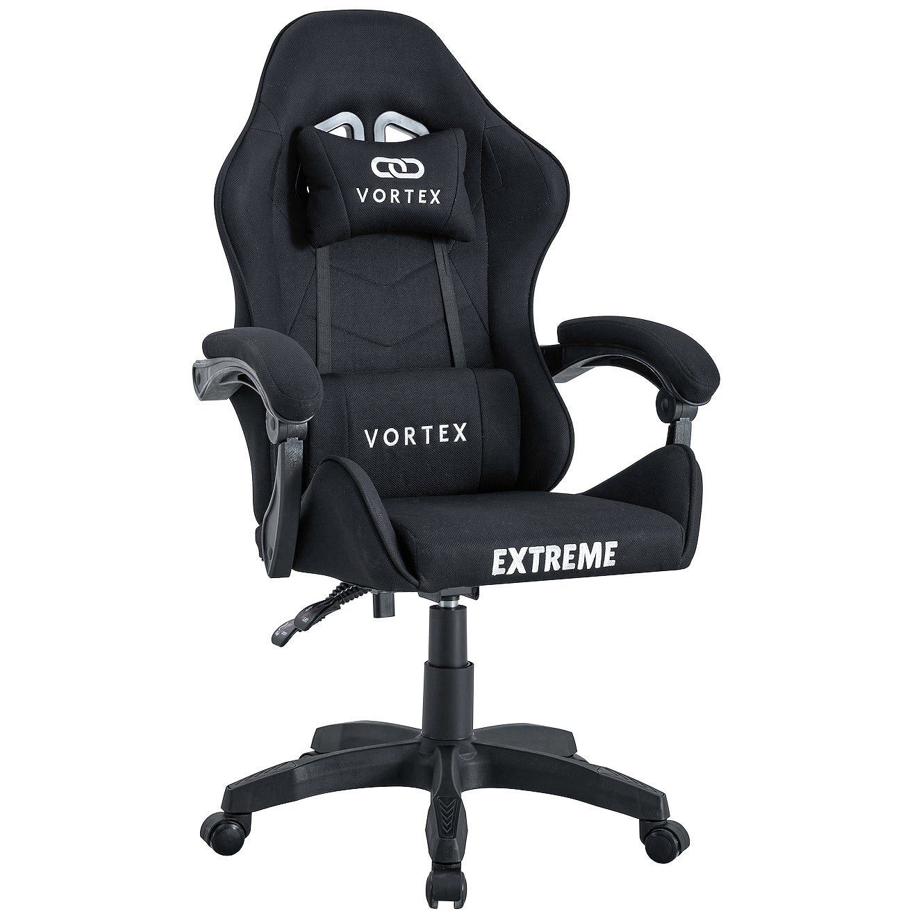Fotel gamingowy oddychający materiał odchylane oparcie Vortex black