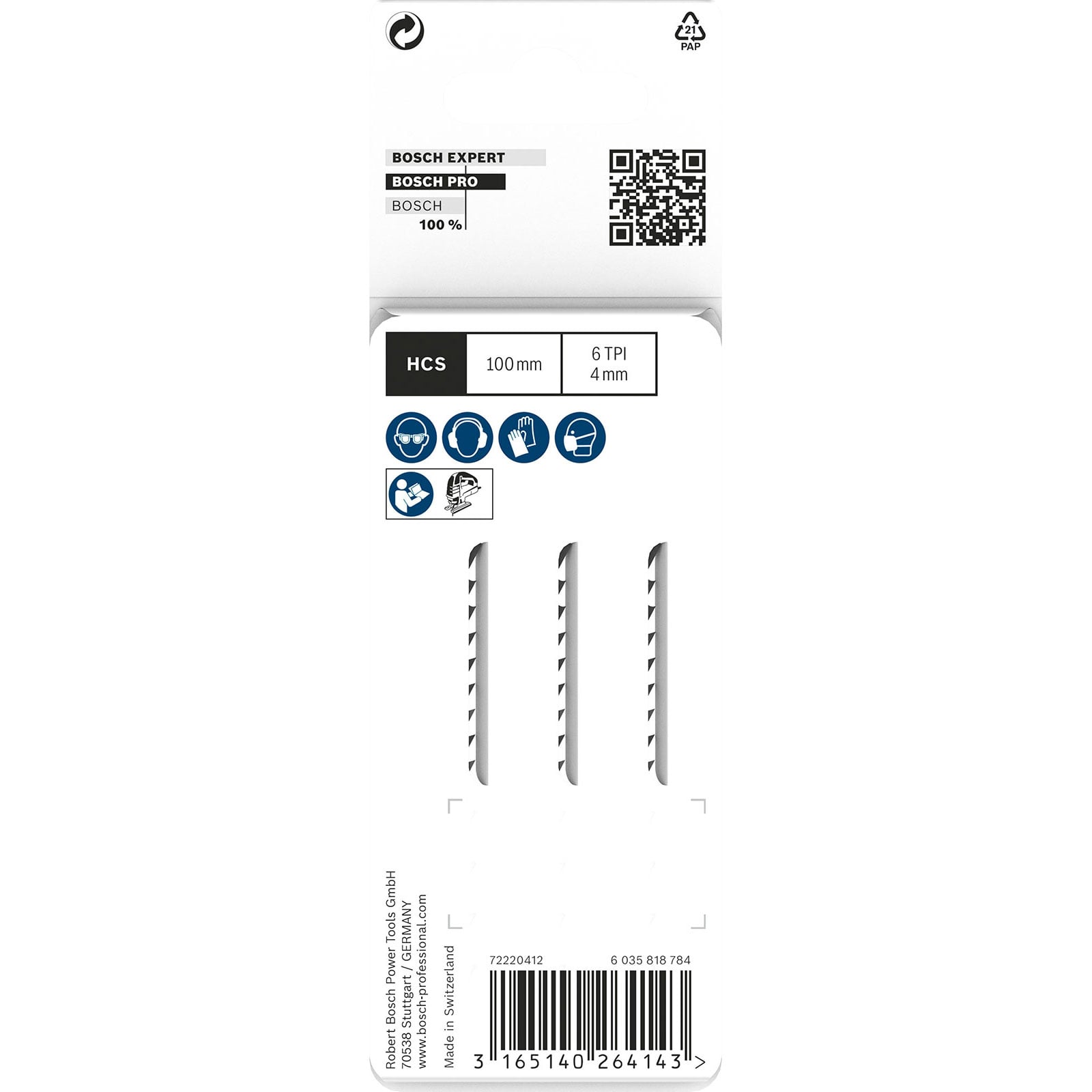 Bosch PRO Wood precise T144DP Brzeszczot do wyrzynarki 100 mm 3 szt. - 2608633A31 - 3