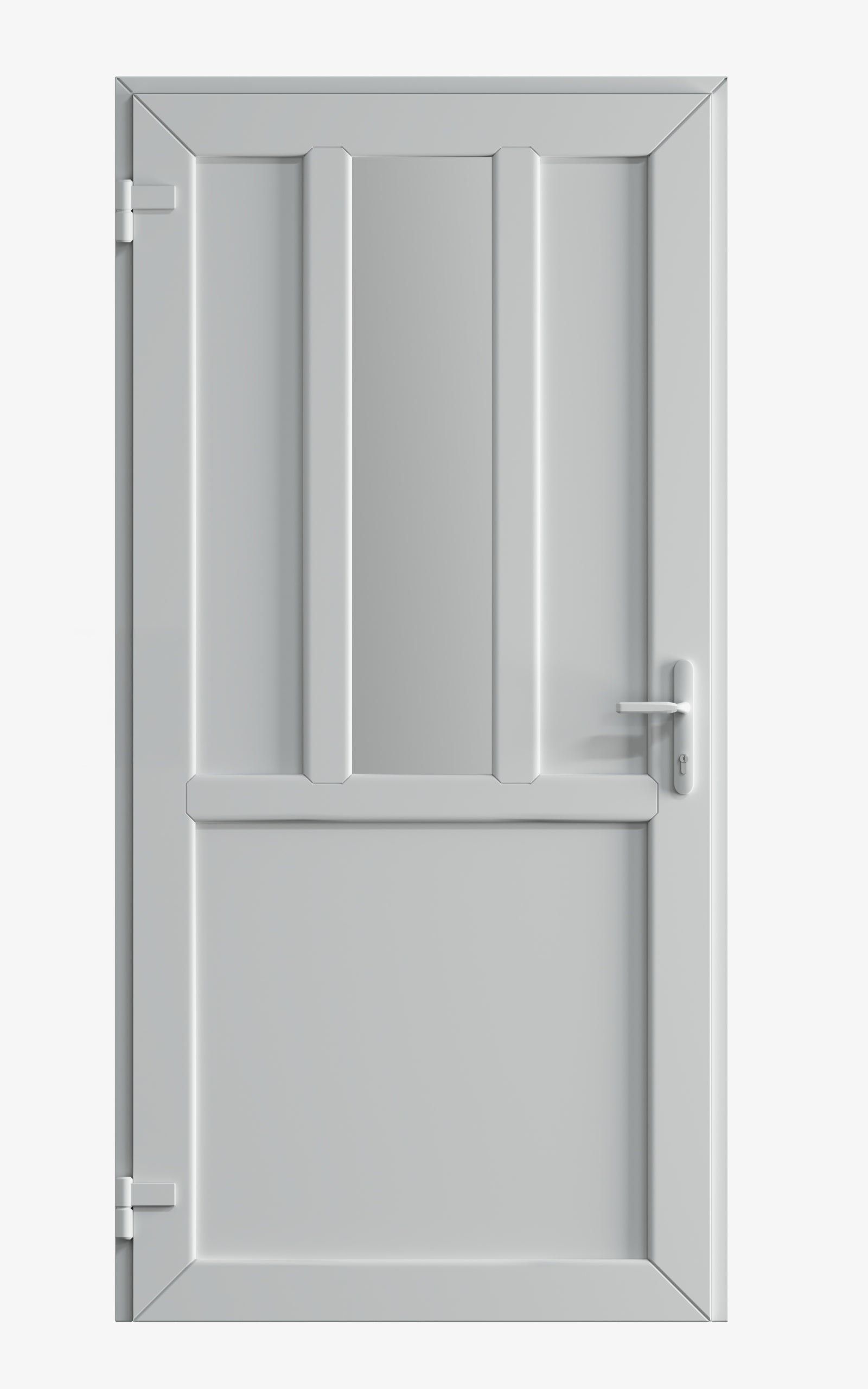 DRZWI TECHNICZNE ZEWNĘTRZNE Z PVC 90X205 cm SZKŁO BIAŁE LEWE