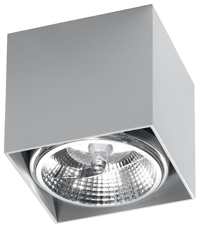 Reflektor sufitowy spot natynkowy Blake kwadratowy szary 1xGU10x40W wym: 12 x 12 cm metal Sollux Lighting