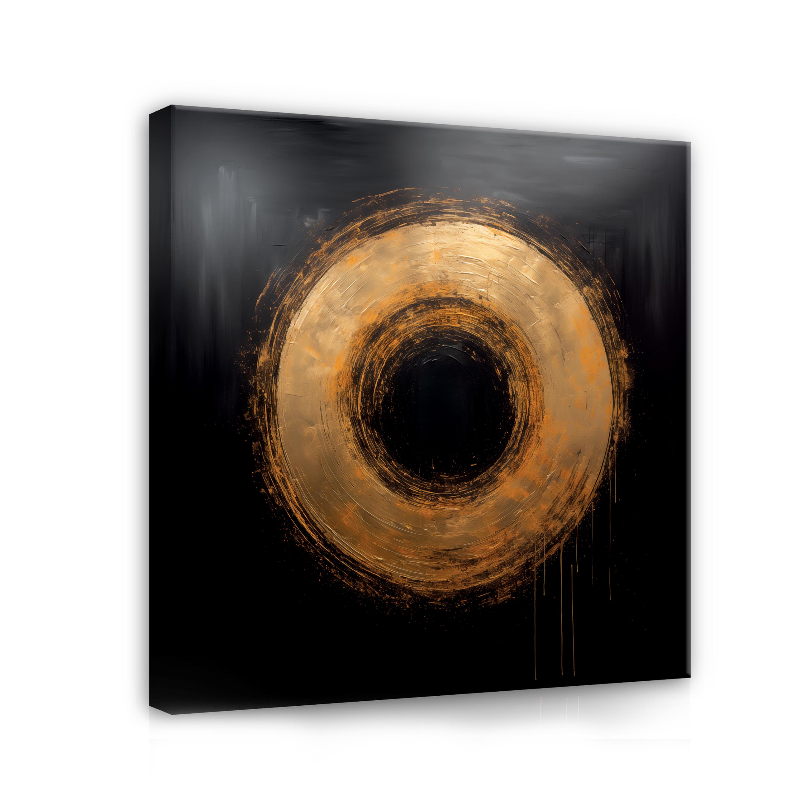 Cuadro en lienzo abstracción oro glamour arte 80x80 cm xxl impresión en lienzo decoración de pared canvas para salón lista para colgar