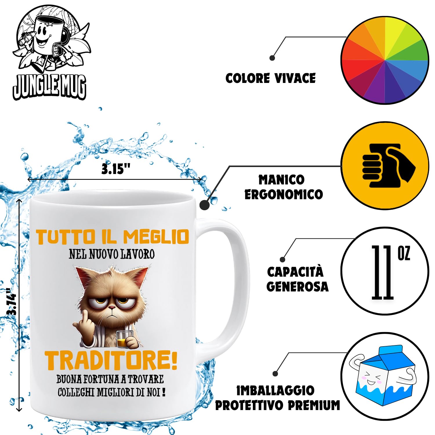 STAMPATEK Tazza Colazione Pensati Sveglia, Tazze Divertenti Regalo