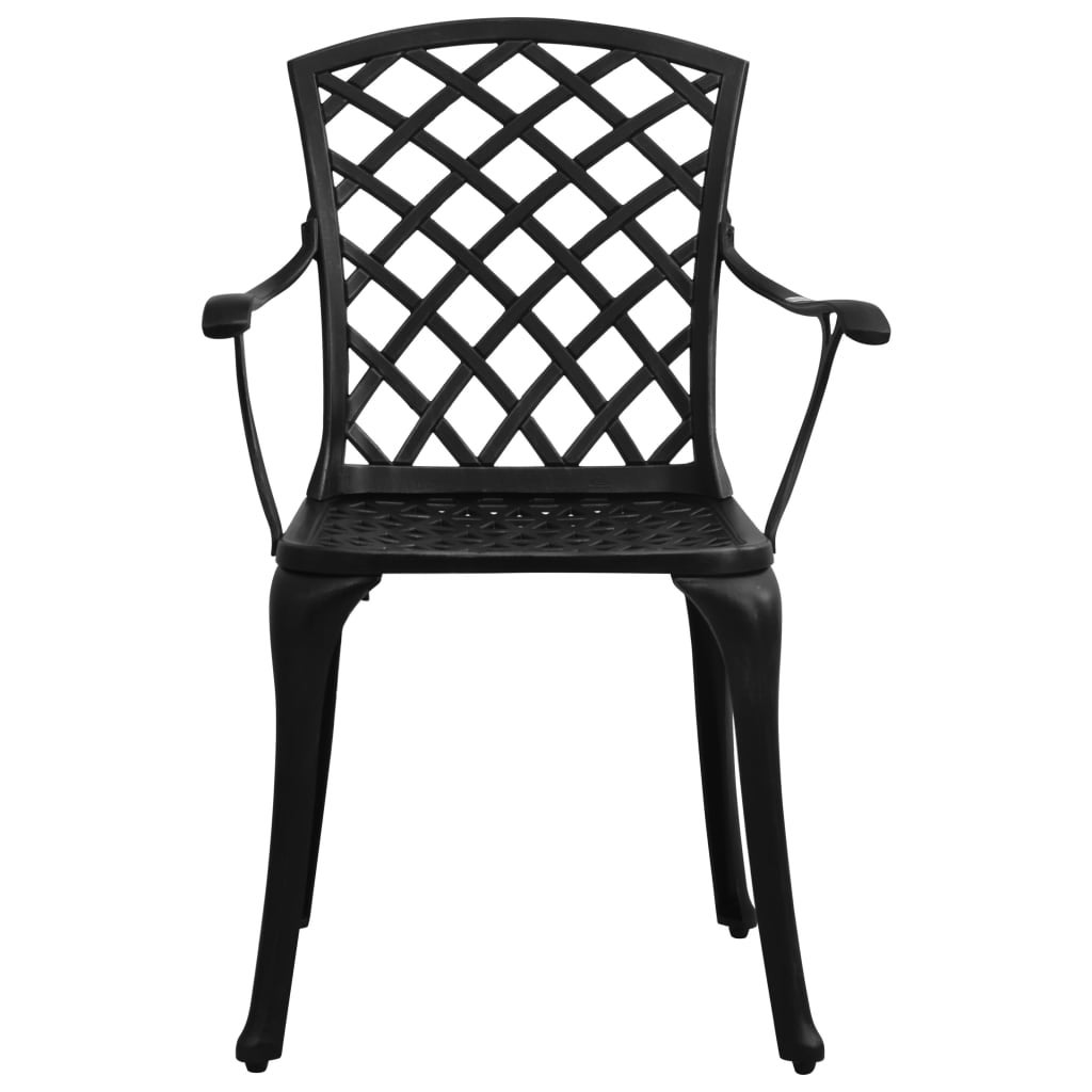 Chaises de jardin 4 pcs Aluminium coulé Noir - 3