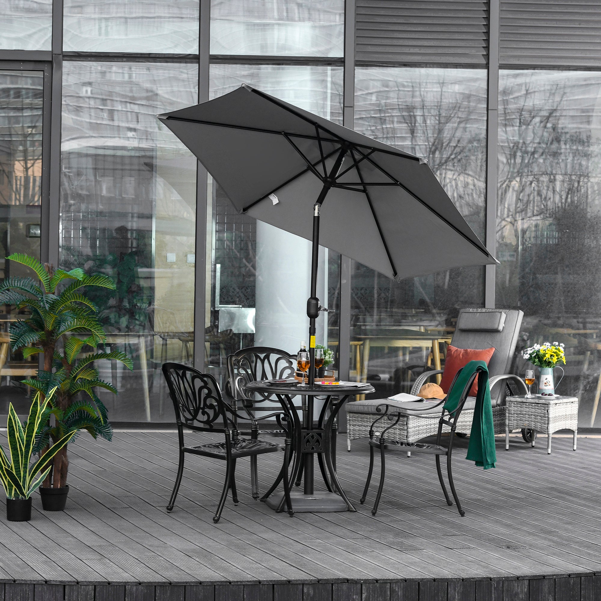 Parasol De Jardin WOLTU Hexagonal Inclinable - Tissu Anti-UV 180g/m², Manivelle | Ø3m