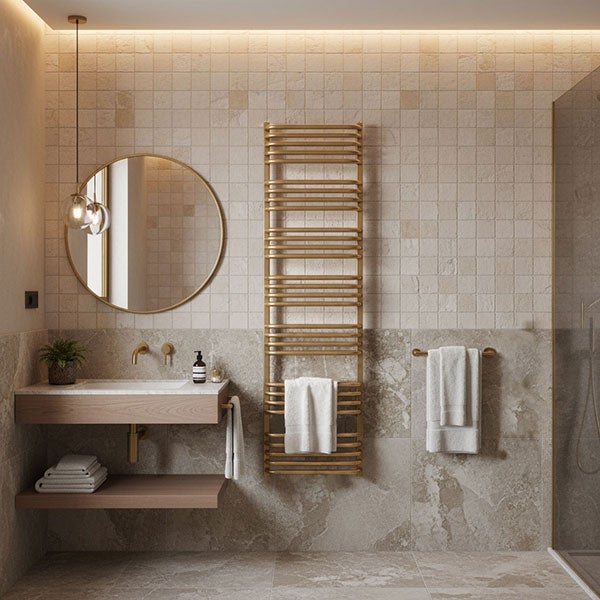 Sèche-serviette électrique doré - (HxL) 1580x700 mm - 1000 Watts - 1000 Watt - ALE1580-700E8BRA - 3