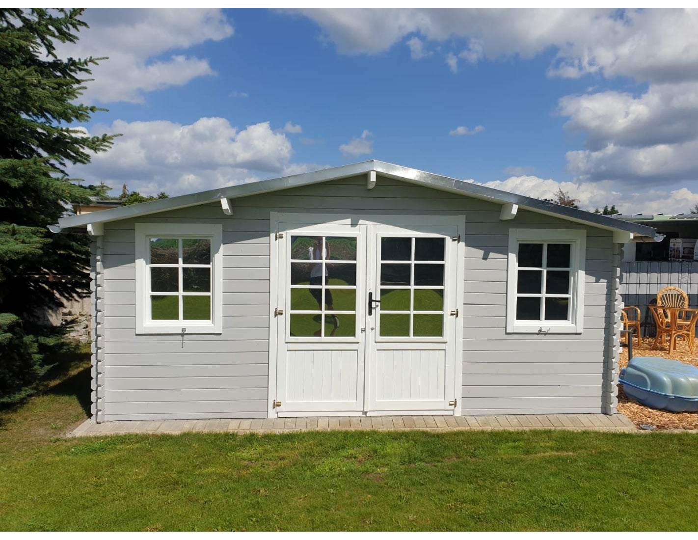 Abri de jardin en bois - 20m2 - 5x4m - Ep. 28mm - Couleur: naturel - DOM526 - ALTANKA - 6