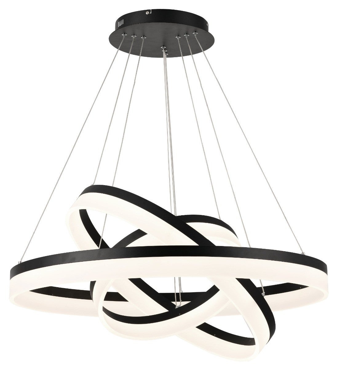 Lampa wisząca Cornelia LED 114W Neutralna biel 7980lm czarna wym: 120 x 80 x 80 cm Reality