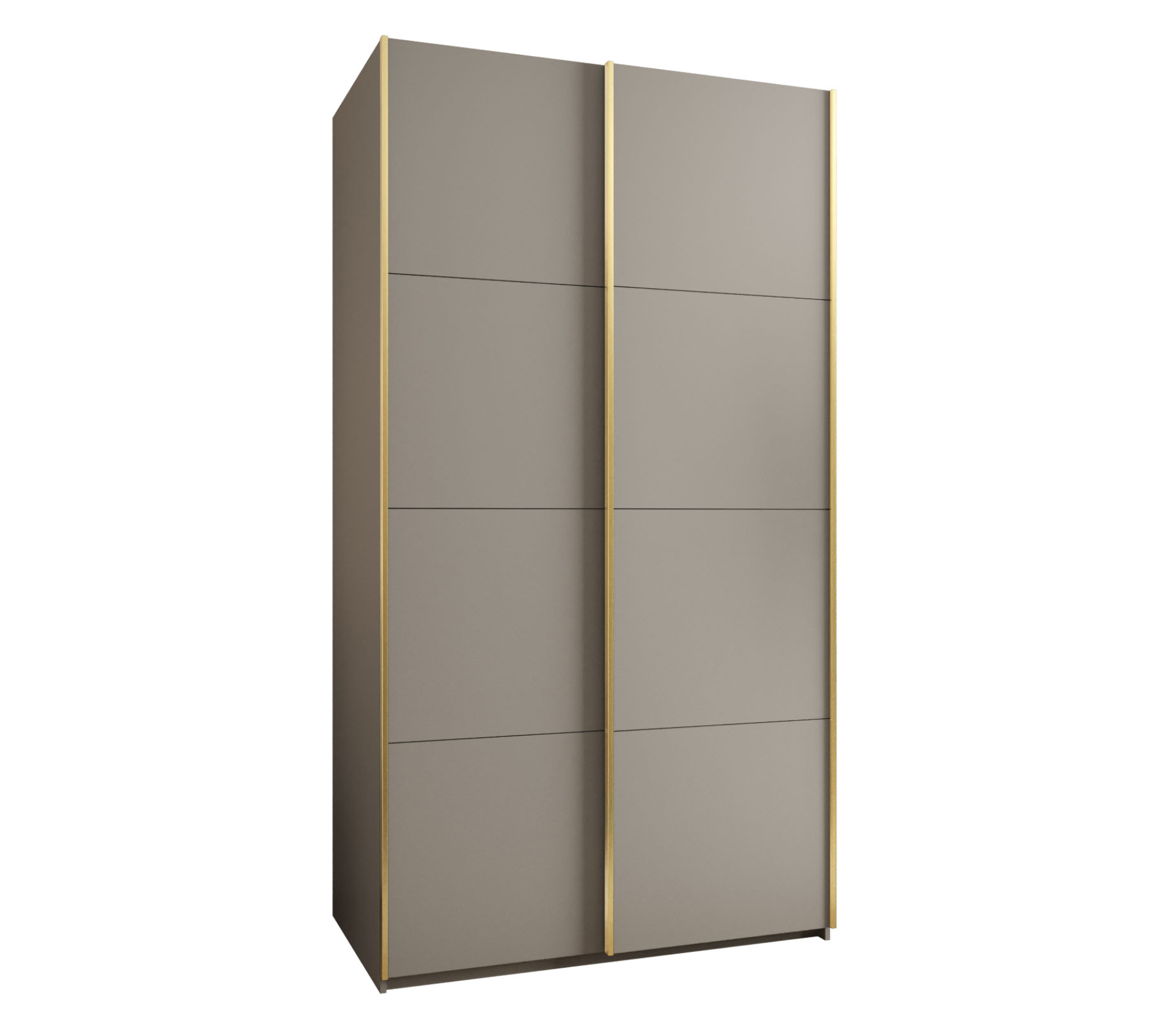 Szafa przesuwna wysoka Lux 1 130 x 64 x 245,5 cm kaszmir + kaszmir + u. złoty - Abiks Meble