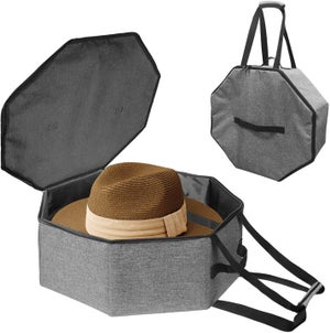 Jojomino Scatola per cappelli Organizzatore Rotondo Da Viaggio Scatole Pieghevole Borsa con Coperchio Antipolvere Box Box Box D