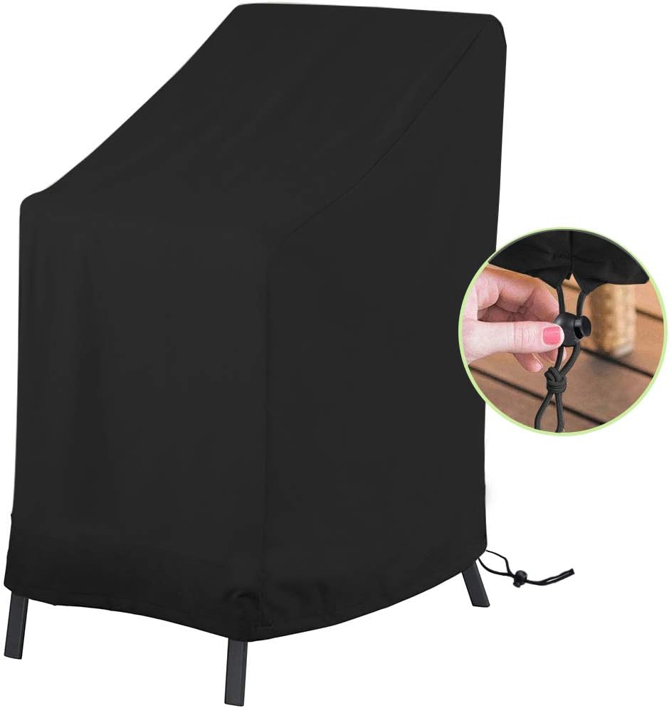 Pokrowiec na krzesło ogrodowe, wodoodporny pokrowiec ochronny na krzesła ogrodowe, pokrowiec na składane fotele, tkanina Oxford 210D ze ściągaczem i