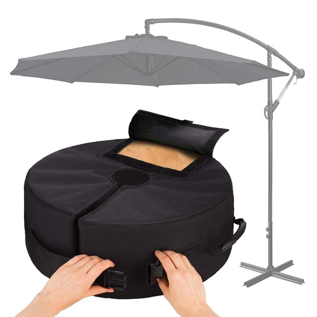 Lot 4 Sacs Lestage Parasol – Remplissables Jusqu’à 22 Kg – Toile 600D Résistante – Terrasse & Jardin