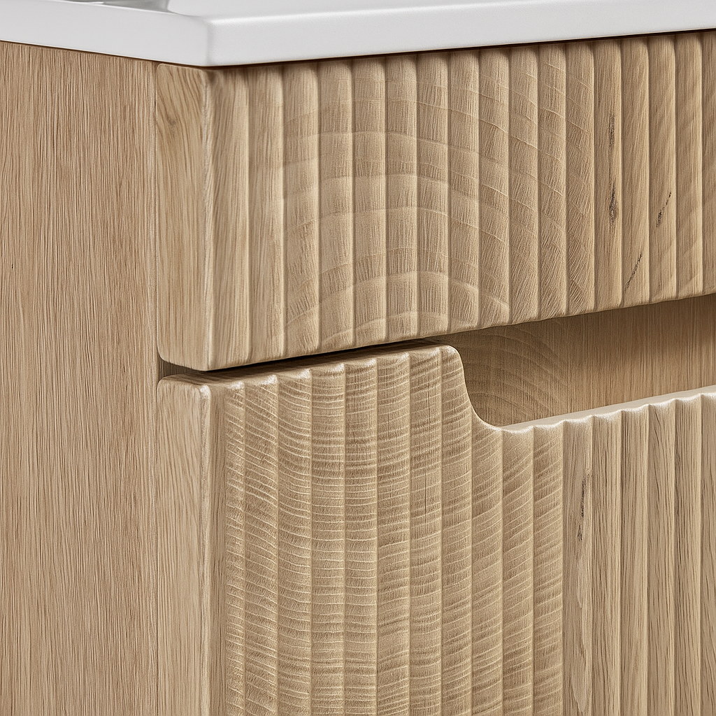 Meuble Lave-mains Thermis 40 x 22 cm Chêne Clair - - 4