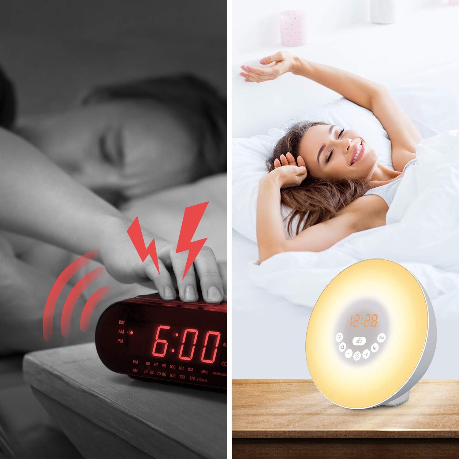 Réveil Lumineux - Simulateur d'aube - Avec Option Afficheur Eteint - Vivez des Matins Plus Zen - Reveil Lumière Progressive - 2