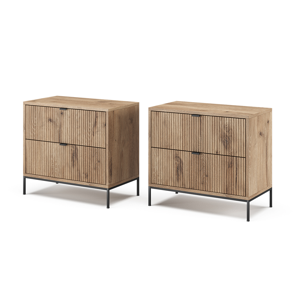 Vicco Stolik nocny Eliza, Viking Oak, Zestaw 2 sztuk