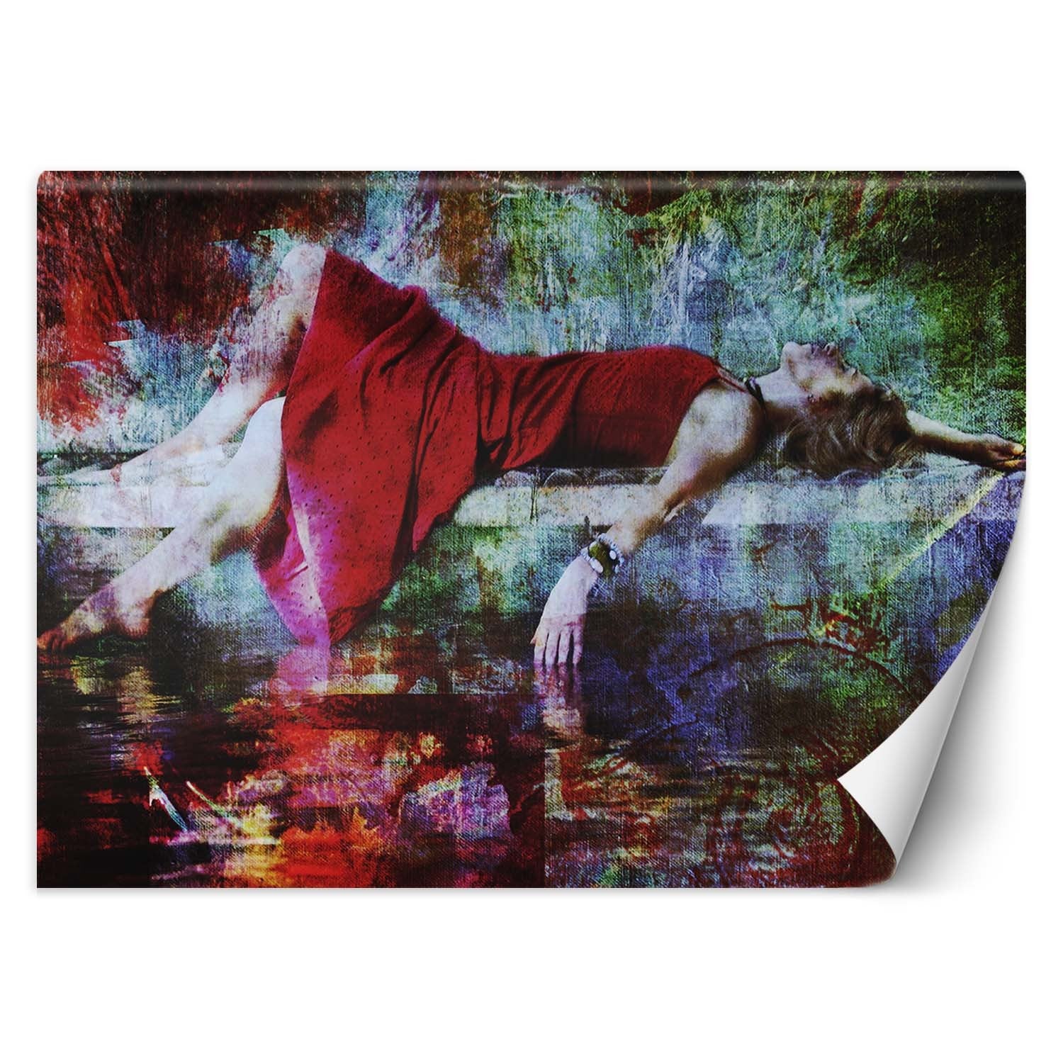 Fototapeta, Kobieta w czerwonej sukience abstrakcja 200x140