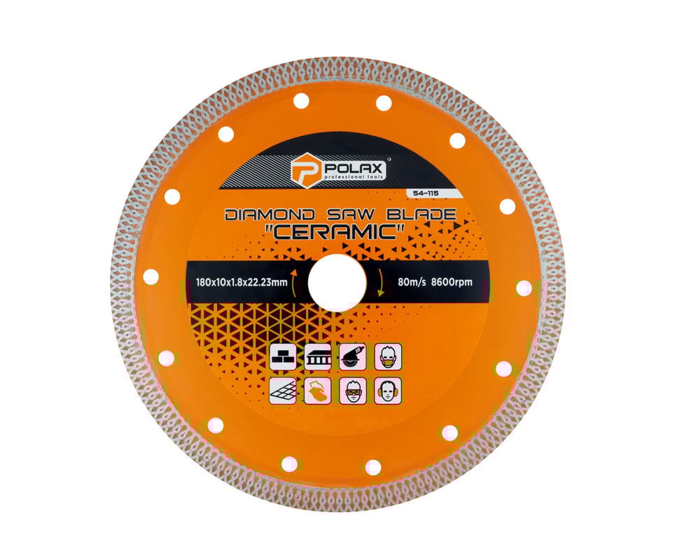 Tarcza diamentowa do cięcia płytek Ceramic 180x10x1.8x22.23mm Polax