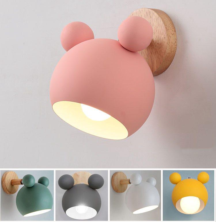 Kreatywna lampa ścienna Mickey w kształcie pnia (Różowa, Bez Źródła Światła)