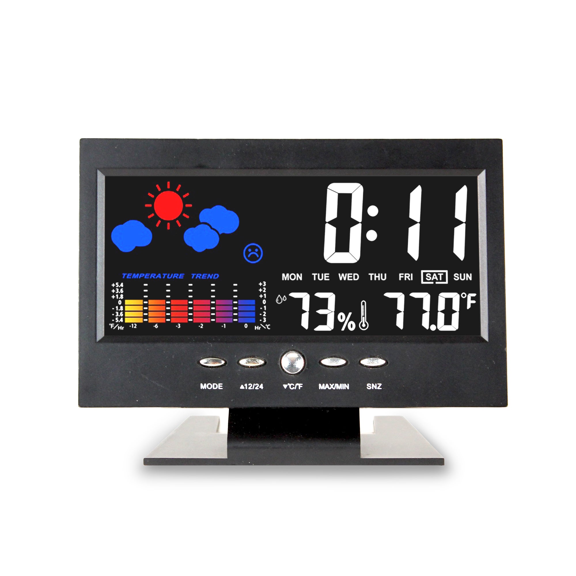 Station Météo FISHTEC Avec Projection LED - Température/humidité Intérieure/extérieure, Radio-pilotée, Capteur 90 M