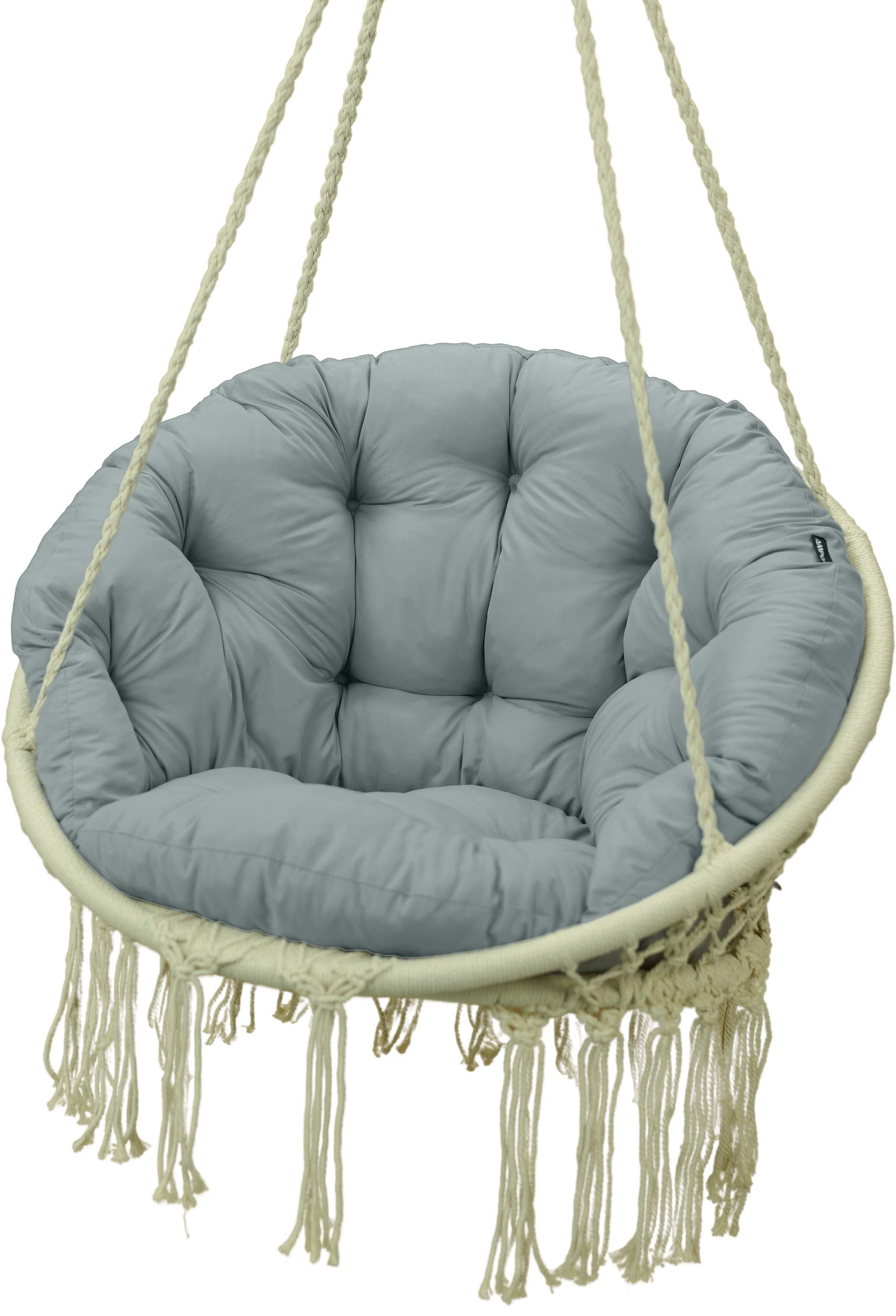 Poduszka ogrodowa na krzesło huśtawkę wiszącą bocianie gniazdo AMPO 110x60 cm jasny szary 1 szt.