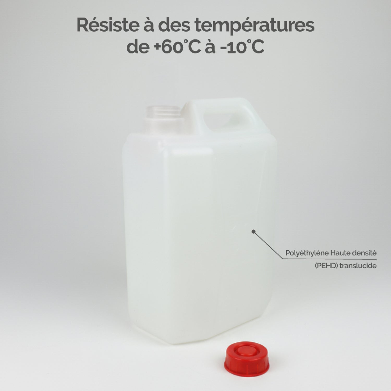 Bidon, jerrican en plastique (PEHD) pour usage alimentaire avec bouchon - 5L - Linxor - 3