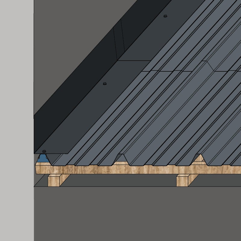 Rive Contre Mur 2100 mm Acier Laqué | Gris Anthracite | RAL 7016 - 3