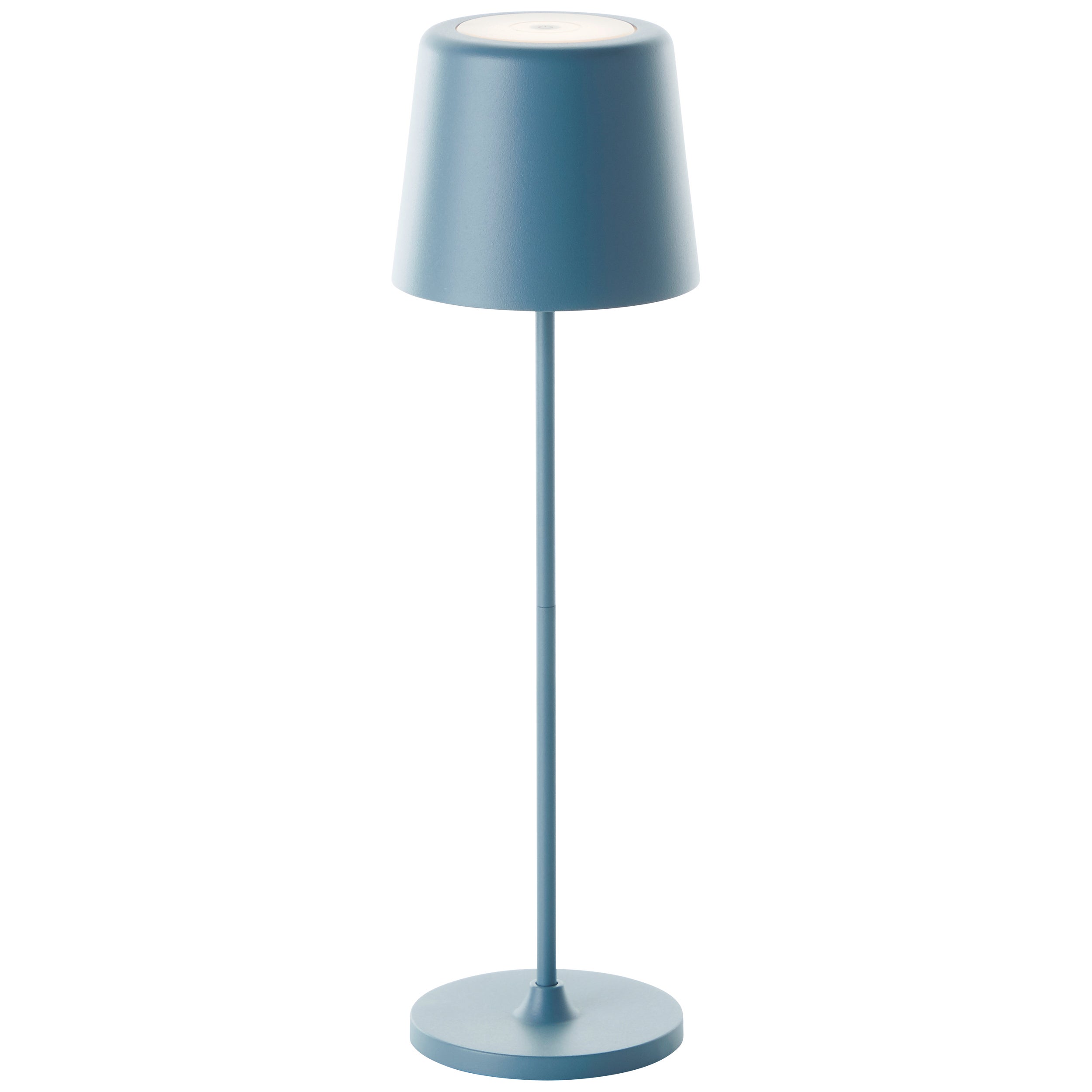 Lampa stołowa ogrodowa LED Brilliant Kaami, 37 cm, jasnoniebieska, metal/drewno, zintegrowana dioda LED 2 W - 5
