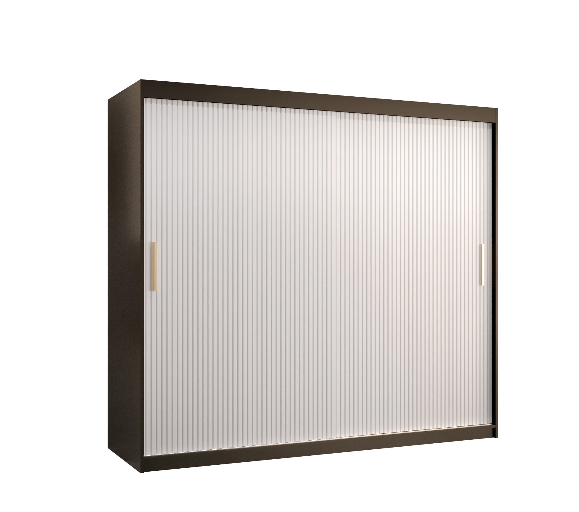 Szafa przesuwna garderoba RIFLO SLIM 1 200 x 62 x 200 cm Czarny + Biały - Abiks Meble