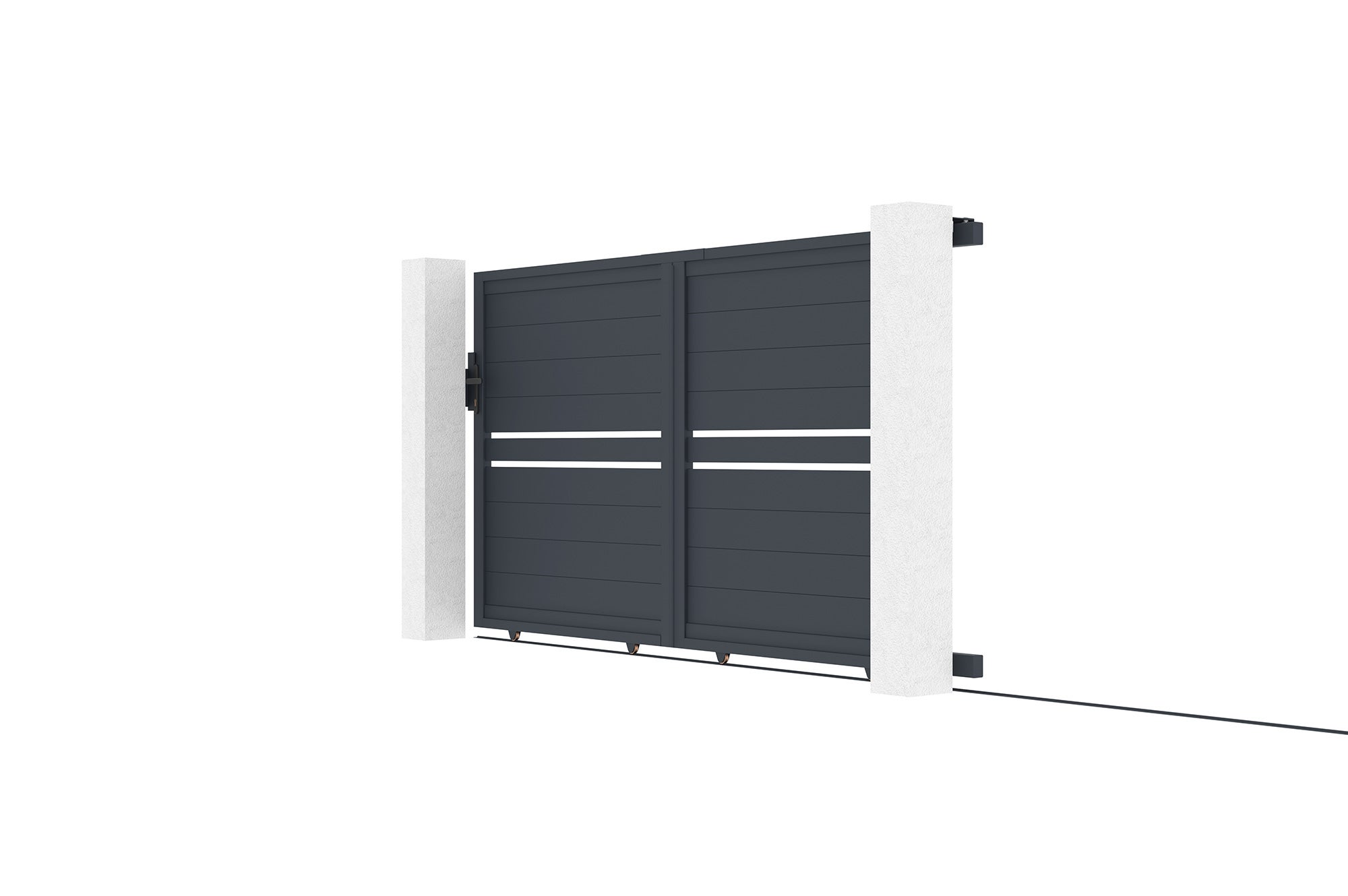 Portail coulissant 3m CIMONE H.160 aluminium gris - 4
