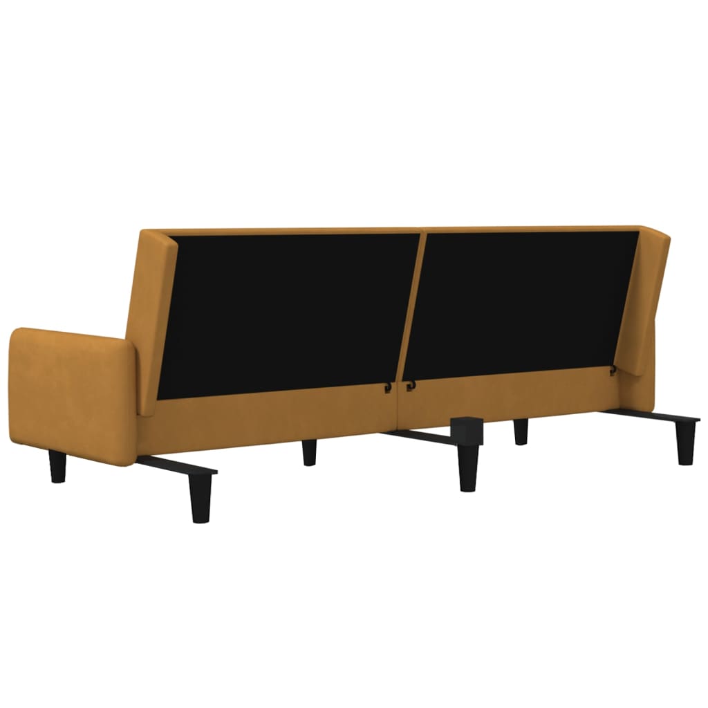 Canapé-lit | Lit simple | Canapé convertible à 2 places marron velours CFW36147 - 8
