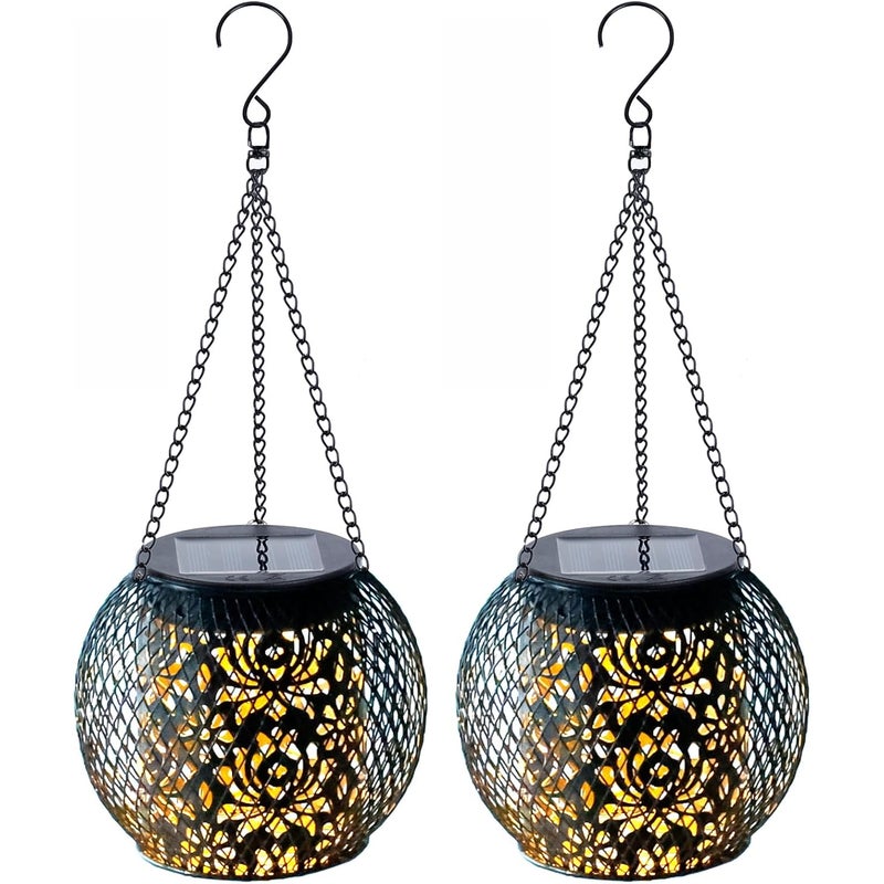 Zewnętrzna lampa solarna ogrodowa wisząca zewnętrzna latarnia solarna zewnętrzna metalowa lampa solarna lampa balkonowa na werandę dziedziniec ogród