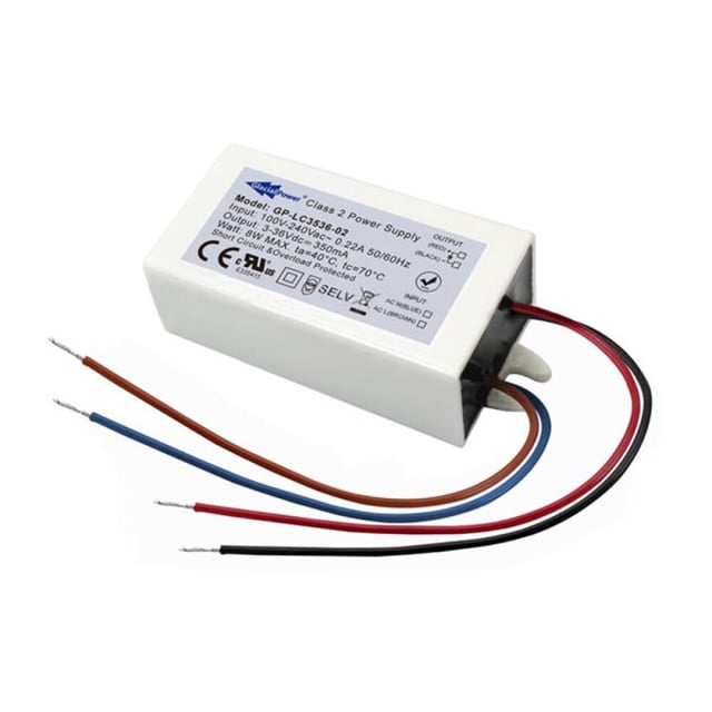ALIMENTATION LED À DÉCOUPAGE - 1 SORTIE - 8 W - 350 mA - 3 ~ 36 VCC - COURANT CONSTANT