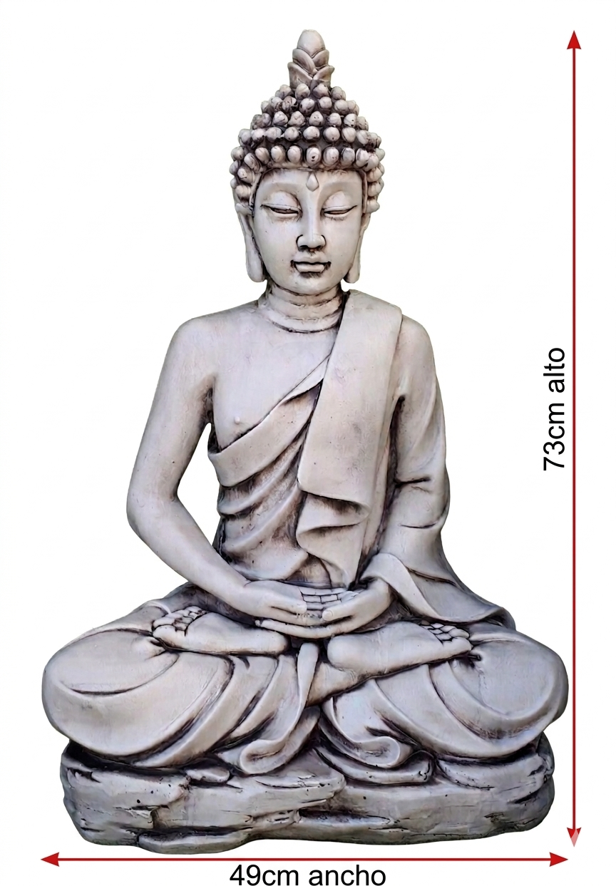 Figure de jardin en béton Bouddha Pierre d’amour 73 cm. - 6