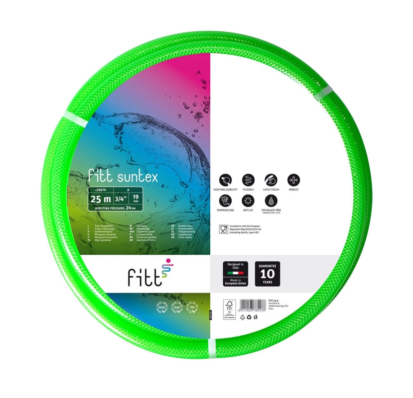 Wąż do nawadniania FITT z PVC o średnicy 15 mm i długości 25 m.