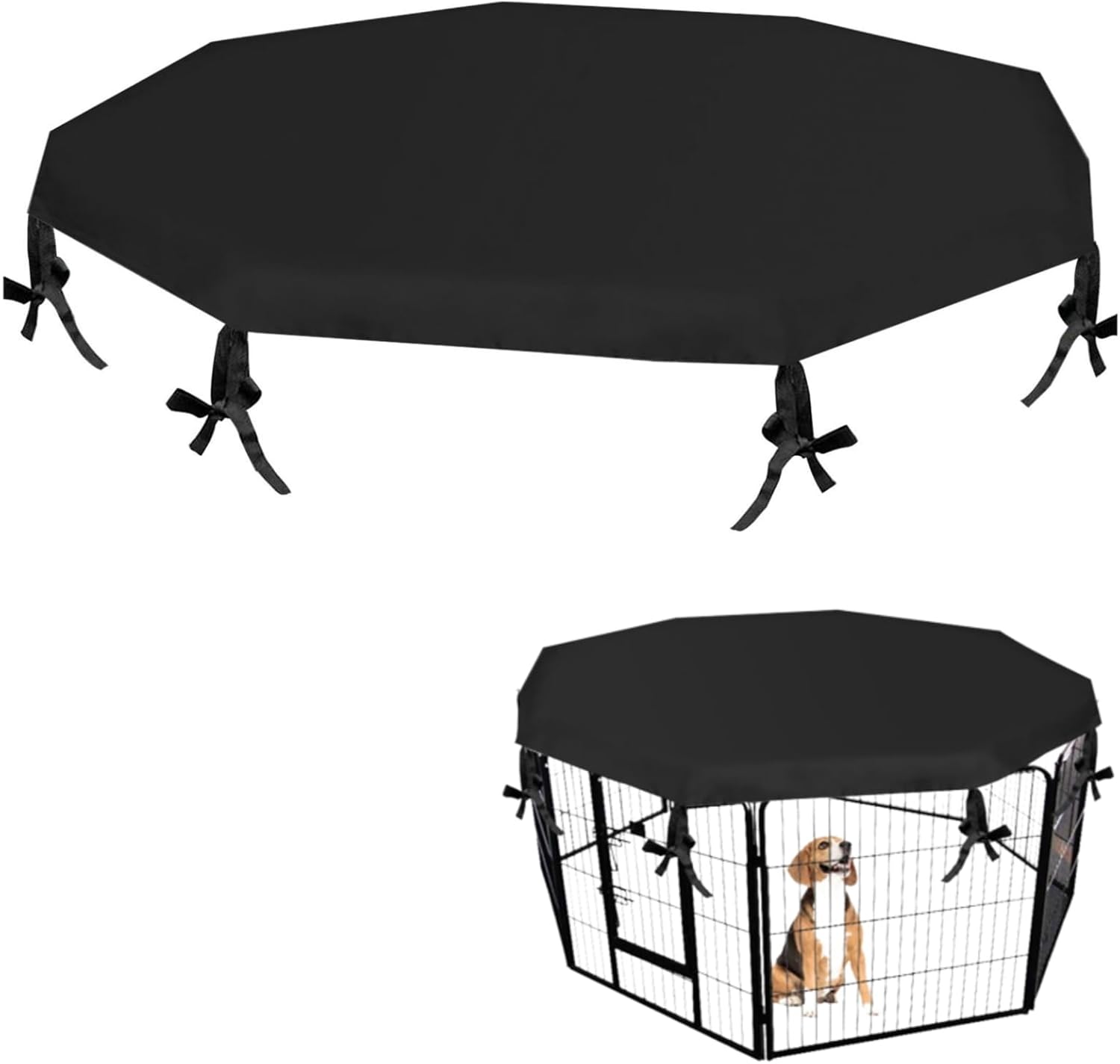 Wytrzymała Pokrywa na Kojec dla Psa – Ochrona przed Słońcem i Deszczem, Uniwersalna, Cień i Bezpieczeństwo wewnątrz/na zewnątrz, Łatwa w Instalacji