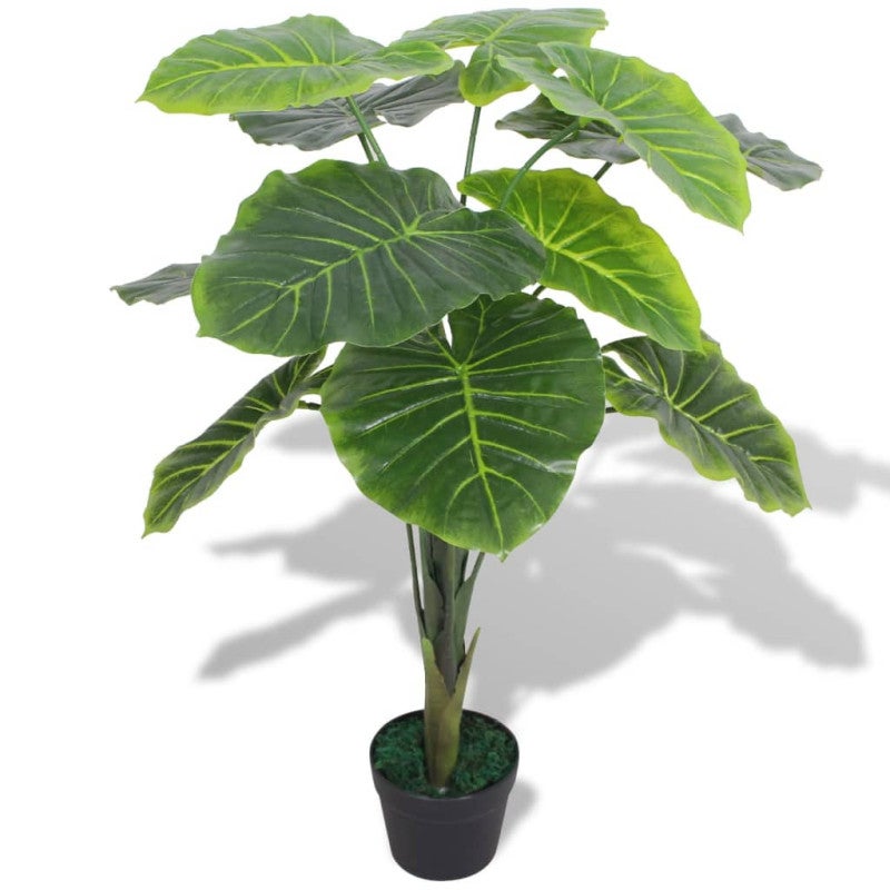 Sztuczna kolokazja jadalna (taro) z doniczką, 85 cm, zielona vidaXL