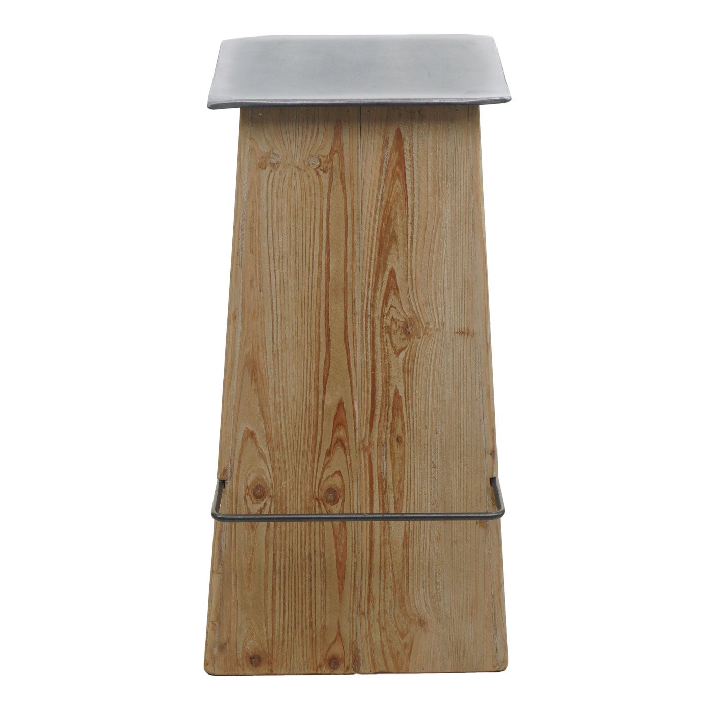 Stołek barowy HWC-L76, stołek barowy, lite drewno przemysłowe z certyfikatem MVG, naturalny o wyglądzie metalu - 3