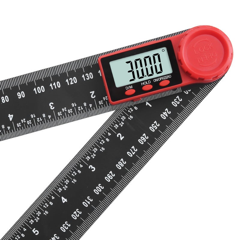 Cyfrowy kątomierz 300 mm, kątomierz cyfrowy 2 w 1 z wyświetlaczem LCD i funkcją blokady do obróbki drewna