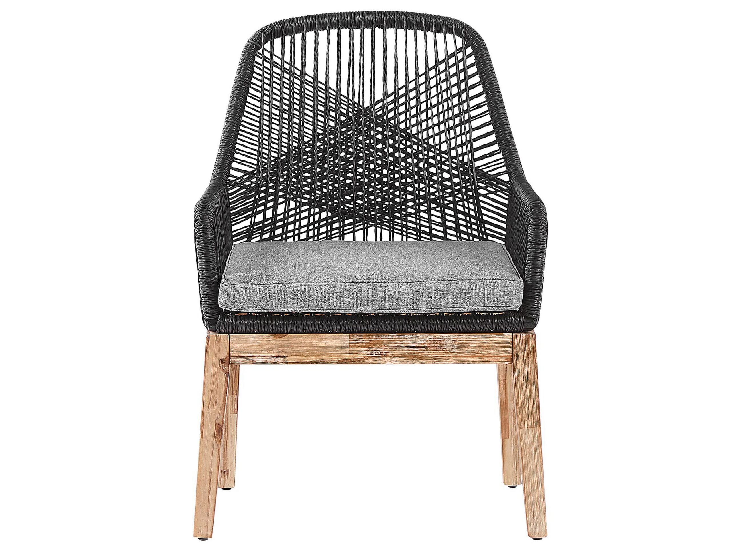 Beliani Conjunto de comedor exterior 6 plazas OLBIA con cojines Cemento Negro - 5