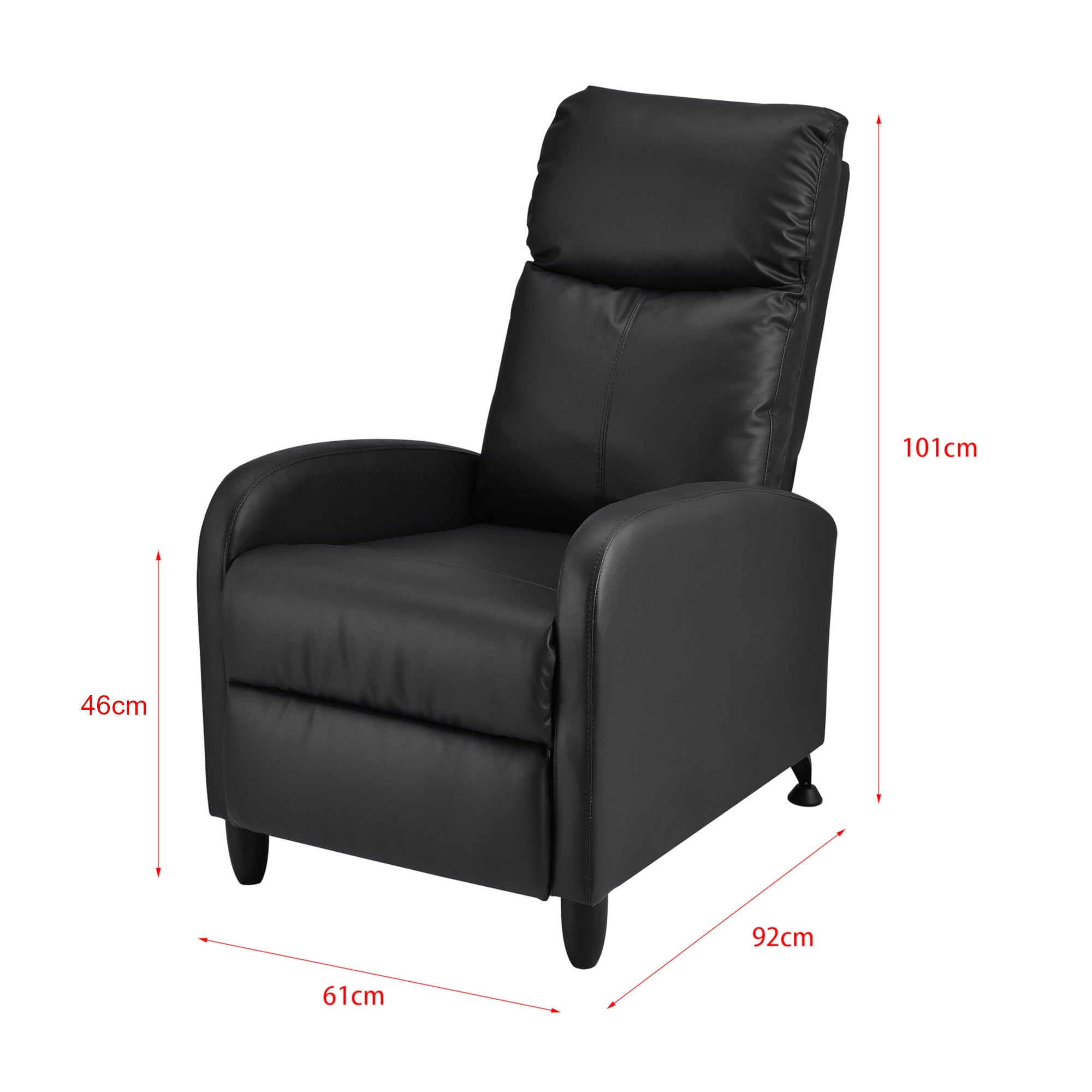 Sillón relax con respaldo reclinable y reposapiés funda sintética pu 102x60x92 cm negro 03_0005212