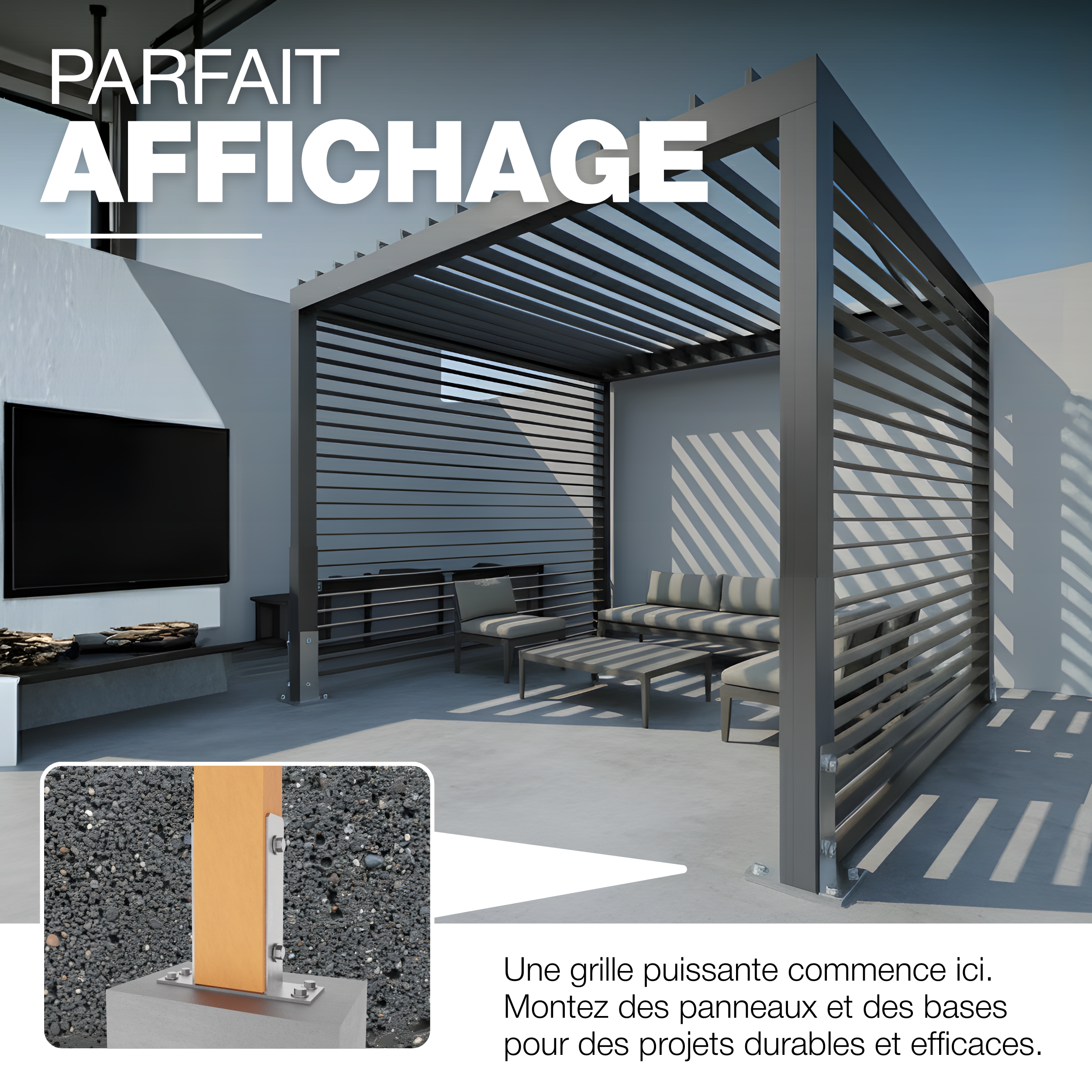 Support de poteau U 101 x 200 mm GEZU IMPEX Galvanisé à Chaud Platine bois pied Poteaux clôture - 5