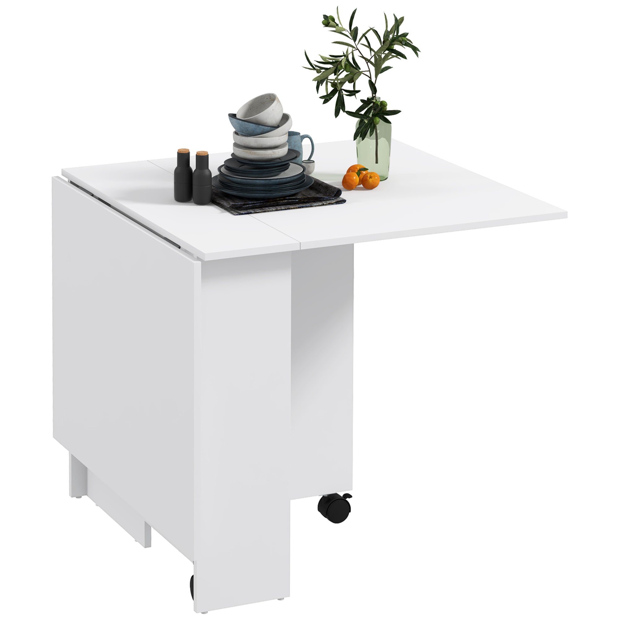 Table pliante roues à manger design pliable gain place moderne ...